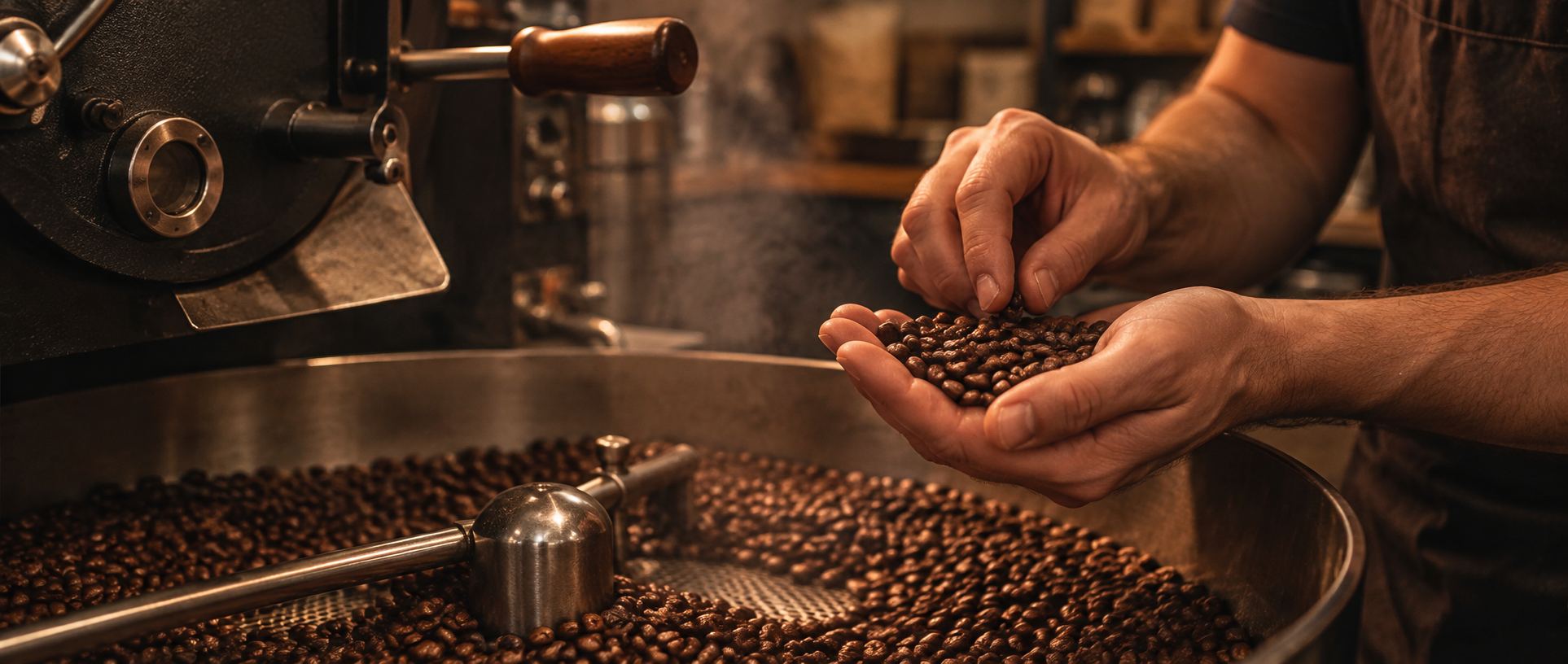 Slow roast branding van koffiebonen